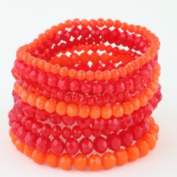 Multi Blaze Crystal Beaded Bracelet - Picture 1 of 6